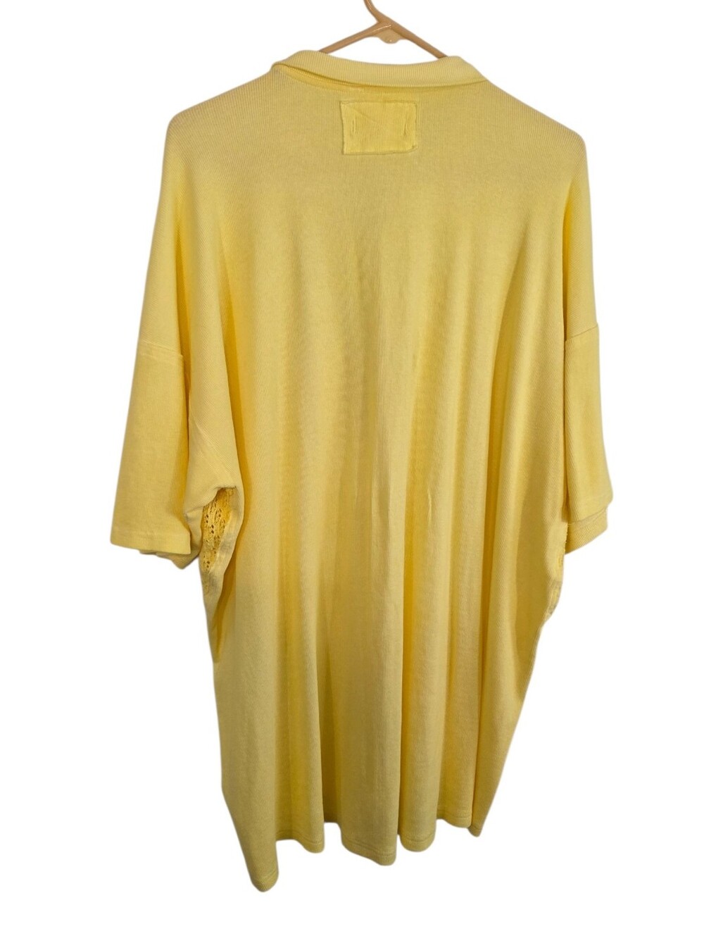 We The Free Yellow Surf's Up Tee 1/4 Zip Knit Oversized Size M ~ Pre-Owned - Picture 8 of 12